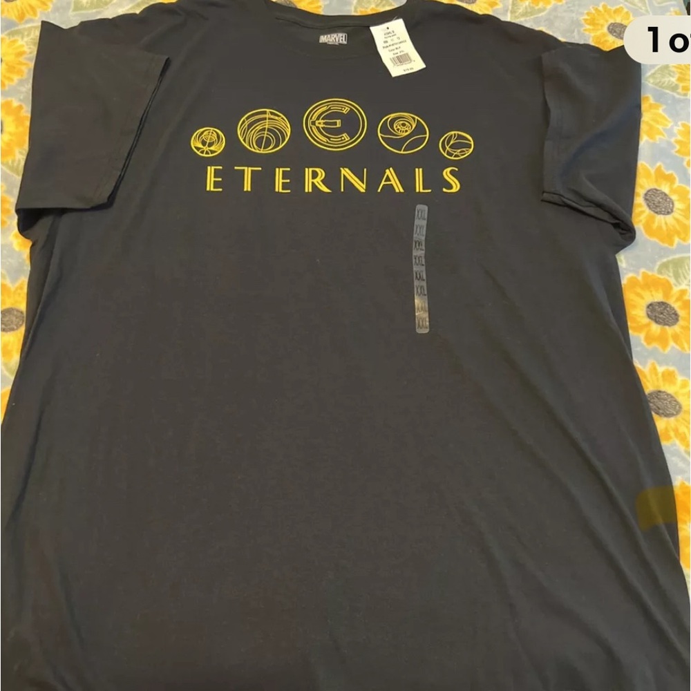 NEW Men's Marvel Eternals T-Shirt size 2XL Black, Unisex, Solid, Short Sleeve